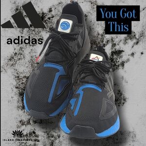 Adidas X NASA Size 14 Black And Blue Men's Athletic Mesh Shoes Adiprene Cushion